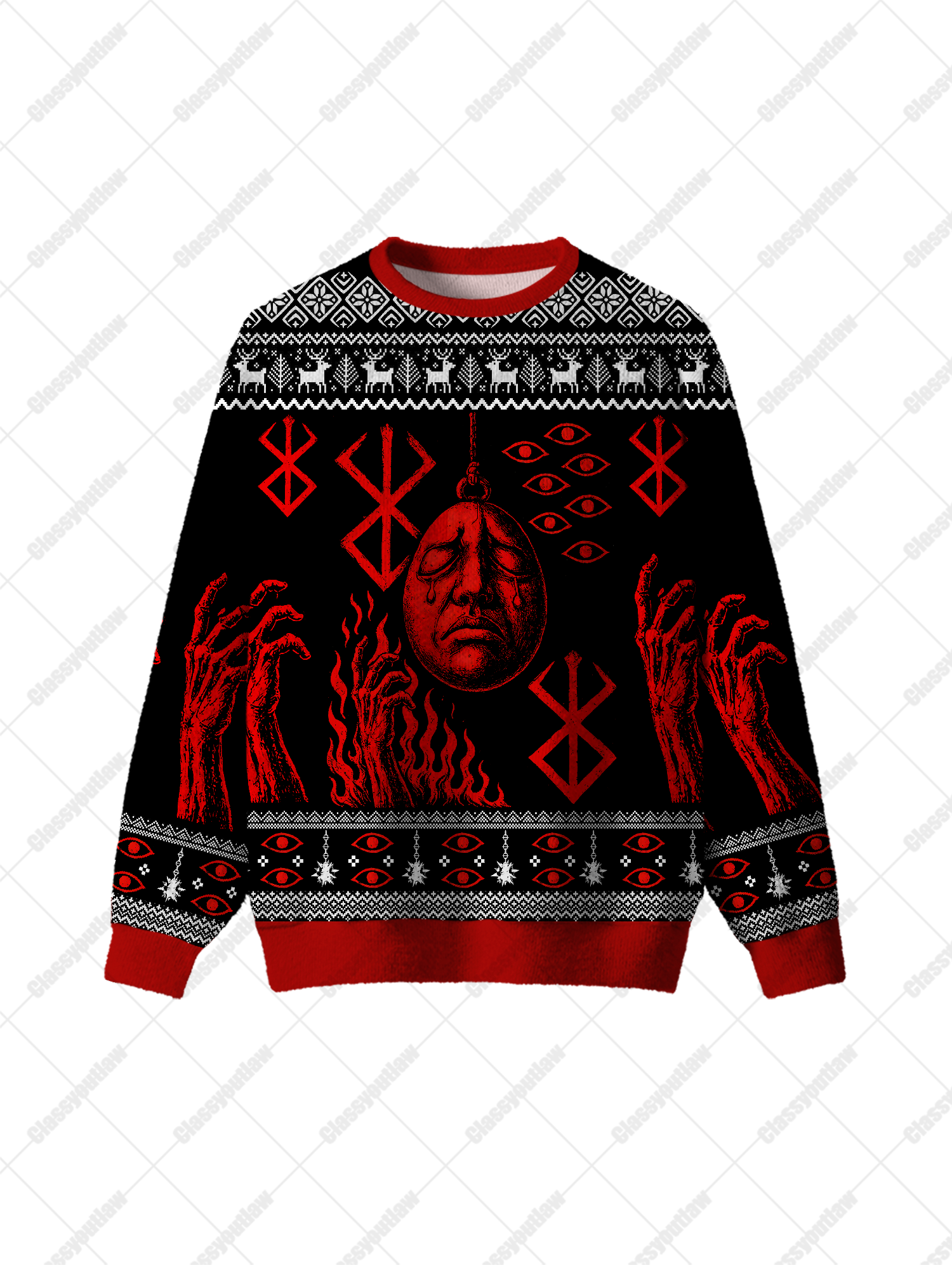 Occult Ritual UGLY CHRISTMAS SWEATSHIRT-ClassyOutlaw Sale