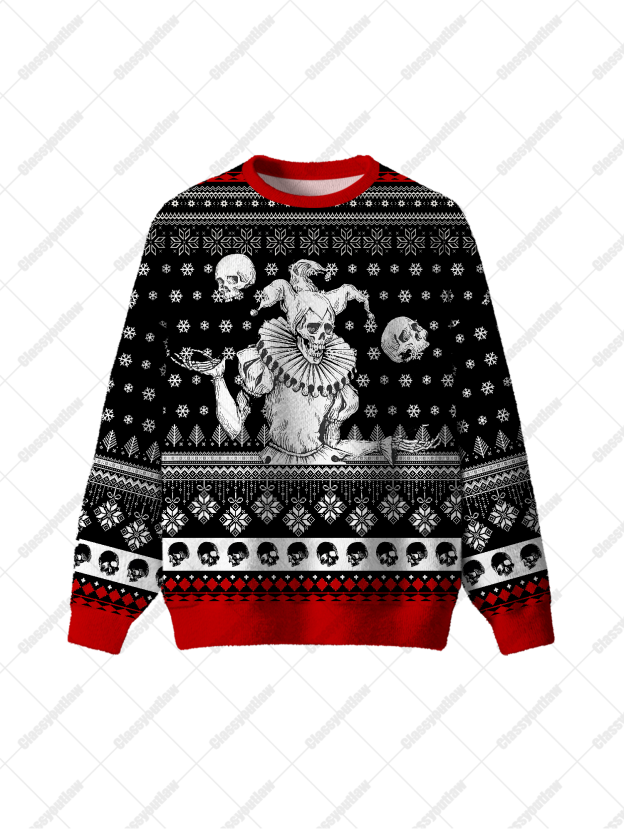 Clown Skeleton UGLY CHRISTMAS SWEATSHIRT