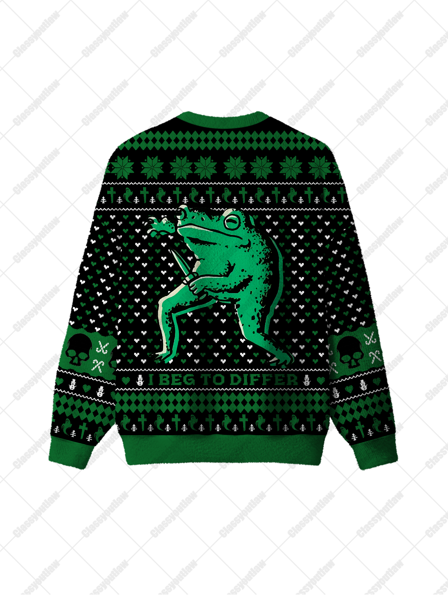 I Beg to Differ Frog UGLY CHRISTMAS SWEATSHIRT