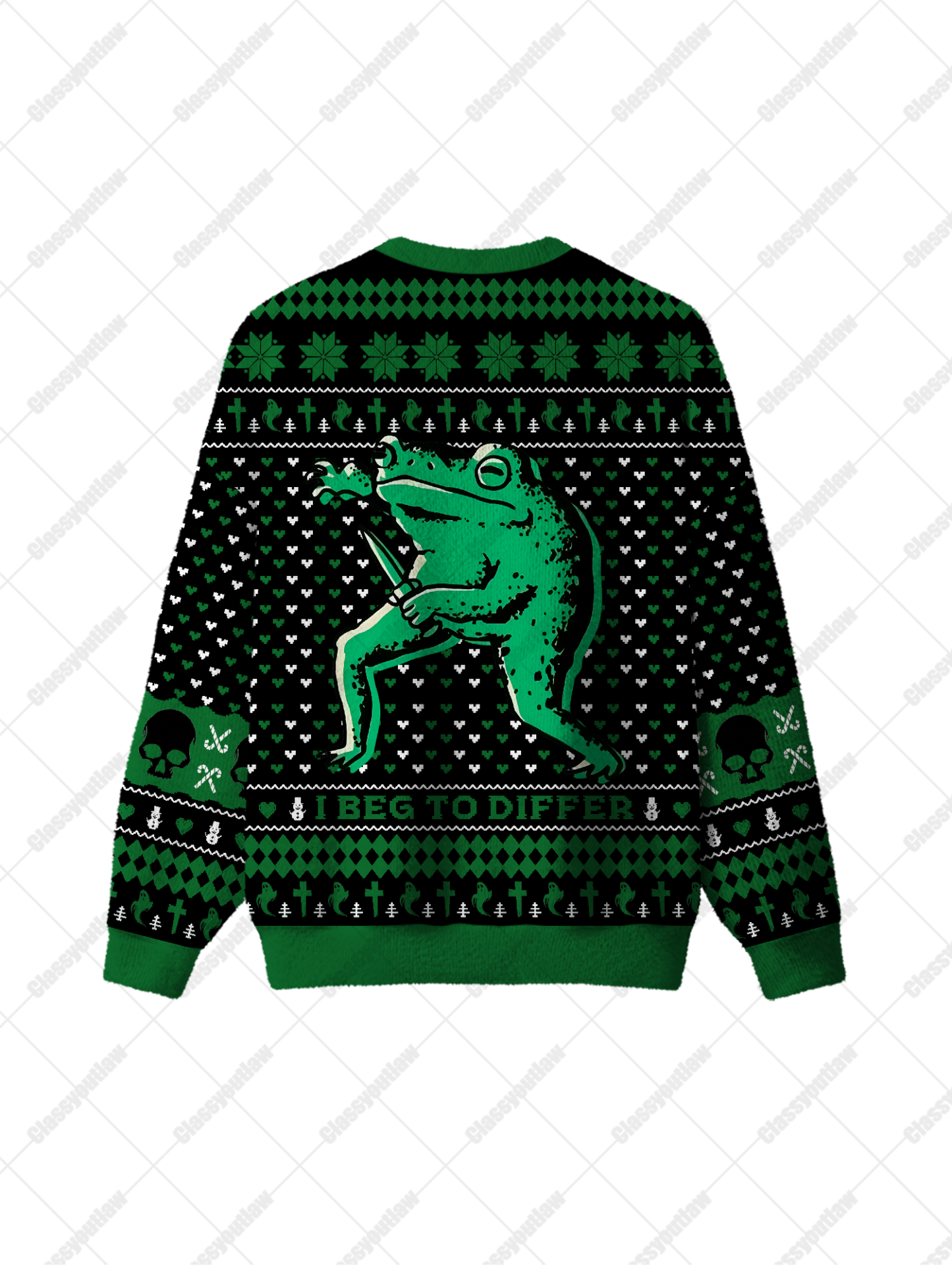 I Beg to Differ Frog UGLY CHRISTMAS SWEATSHIRT