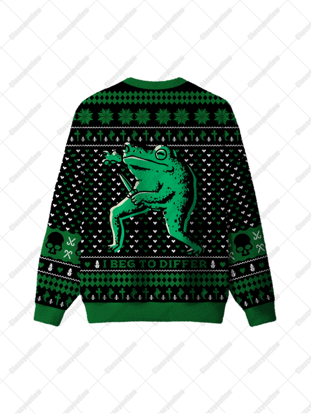 I Beg to Differ Frog UGLY CHRISTMAS SWEATSHIRT