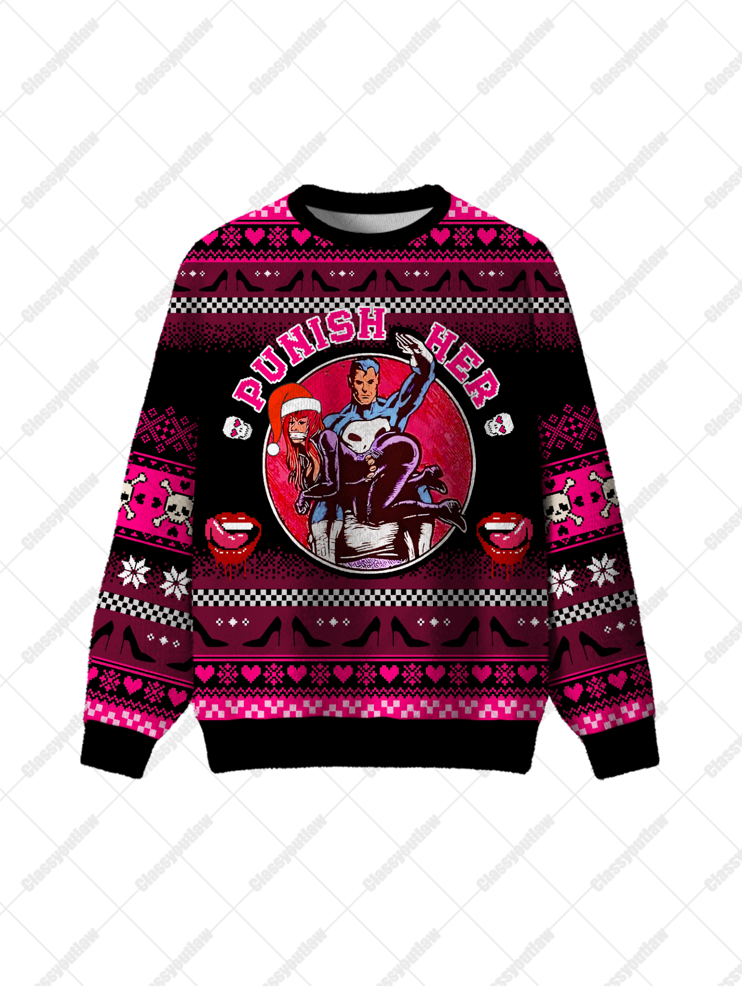 Punish Her UGLY CHRISTMAS SWEATSHIRT-ClassyOutlaw Sale