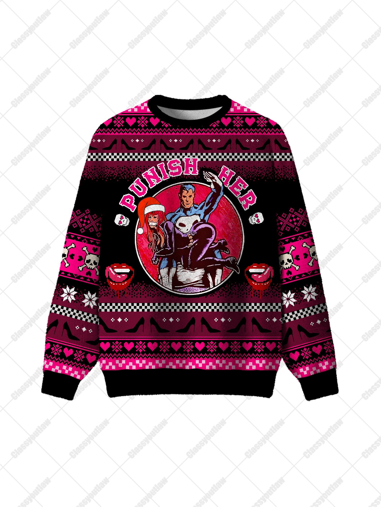 Punish Her UGLY CHRISTMAS SWEATSHIRT-ClassyOutlaw Sale