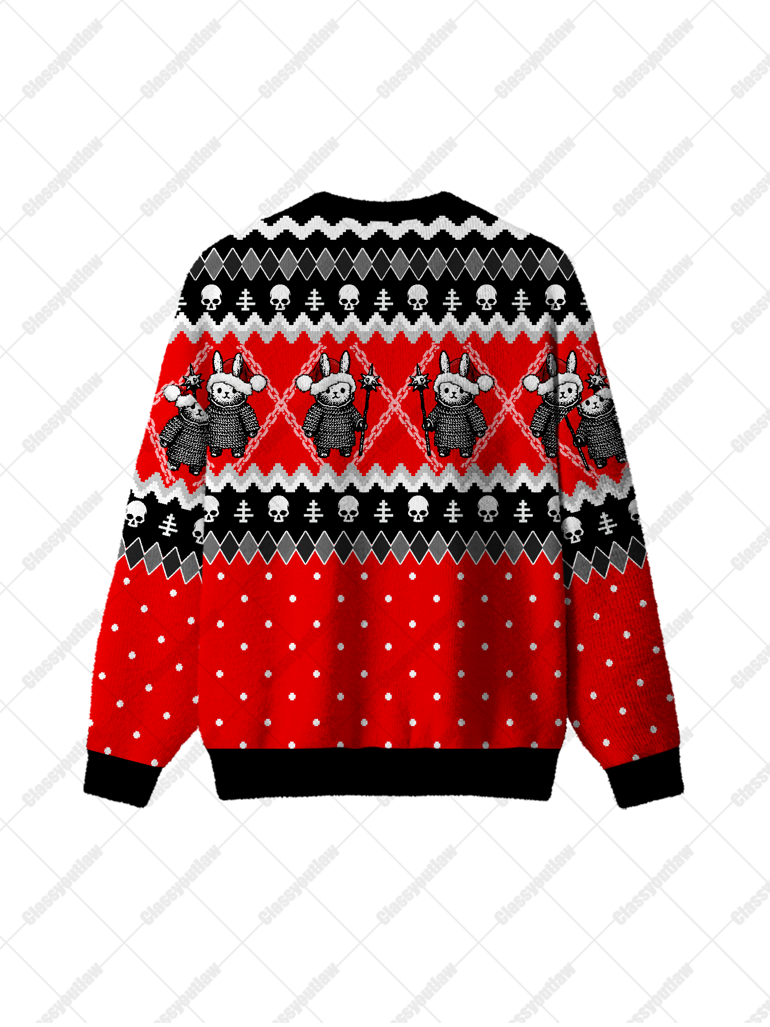 Warrior Bunny UGLY CHRISTMAS SWEATSHIRT