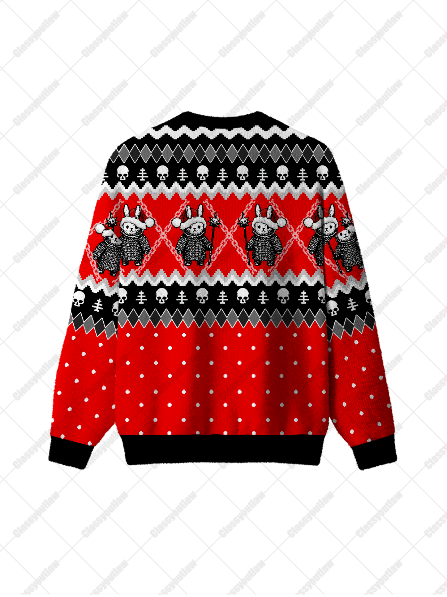 Warrior Bunny UGLY CHRISTMAS SWEATSHIRT