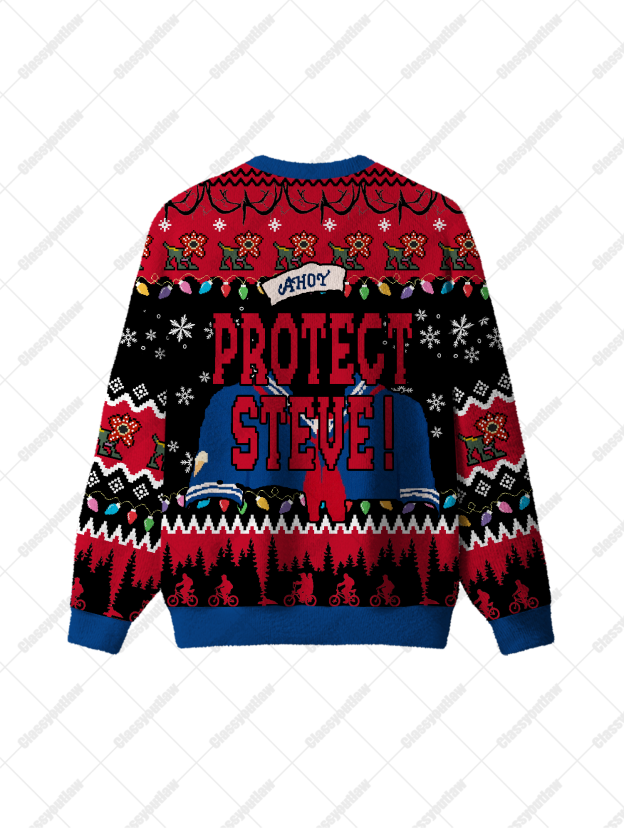 Protect steve UGLY CHRISTMAS SWEATSHIRT