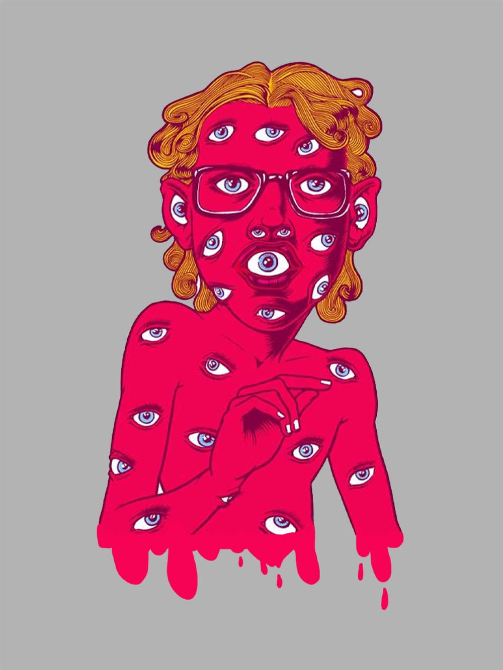 EYE-COVERED ENIGMA WASHED TSHIRT