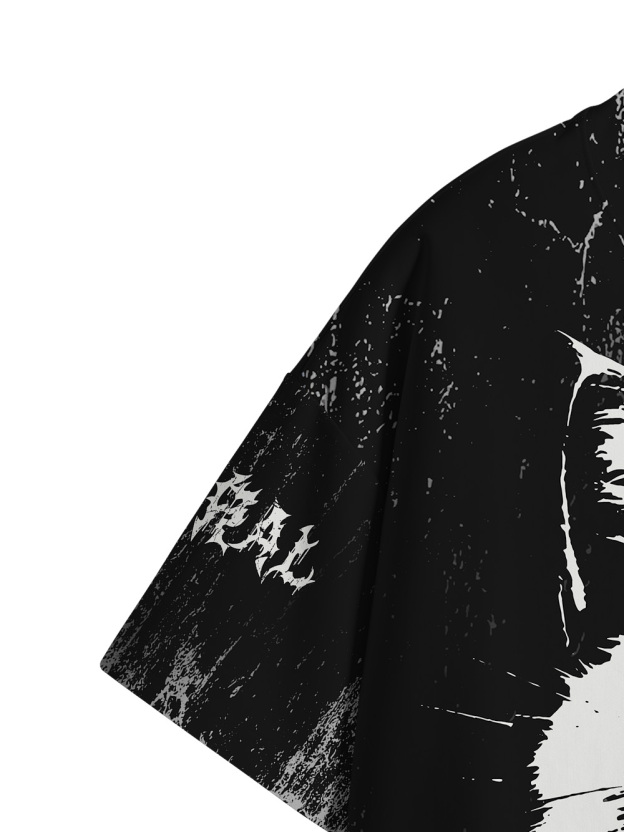 Feral White Cat Graphic T-shirt