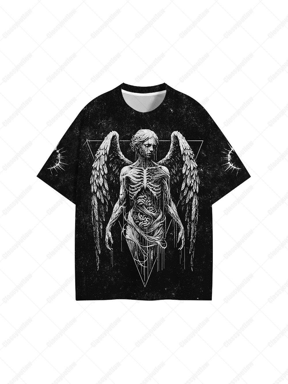 Skeleton Angel Graphic T-shirt-ClassyOutlaw Sale