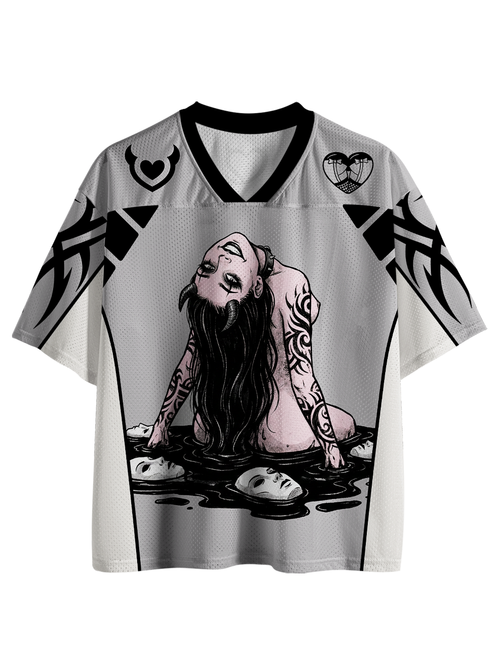 Long-haired girl with desires Mesh Jersey