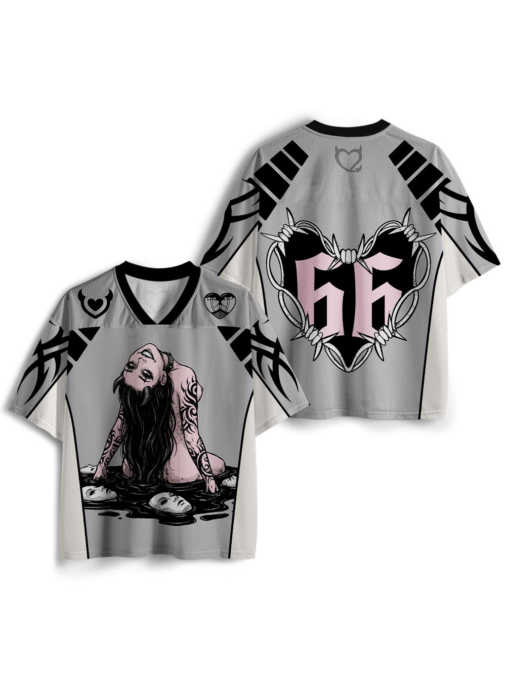 Long-haired girl with desires Mesh Jersey