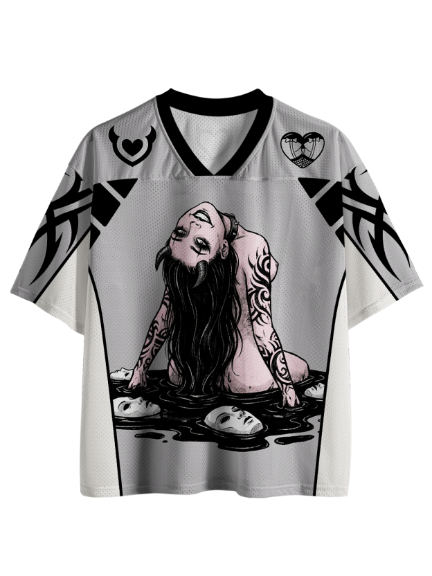 Long-haired girl with desires Mesh Jersey
