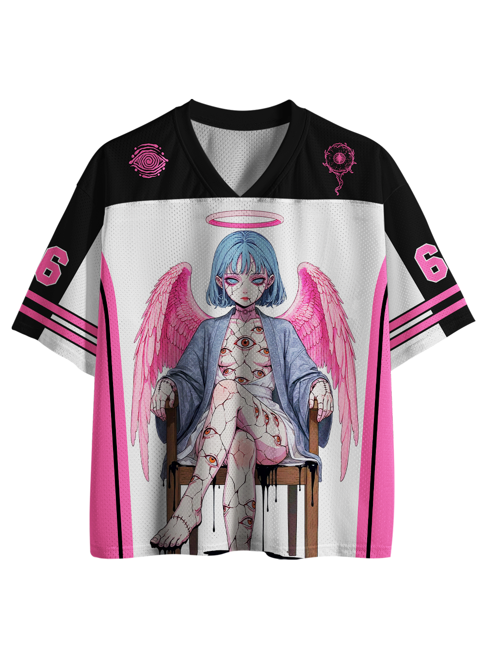 The multi-eyed blue-haired girl Mesh Jersey-ClassyOutlaw Sale
