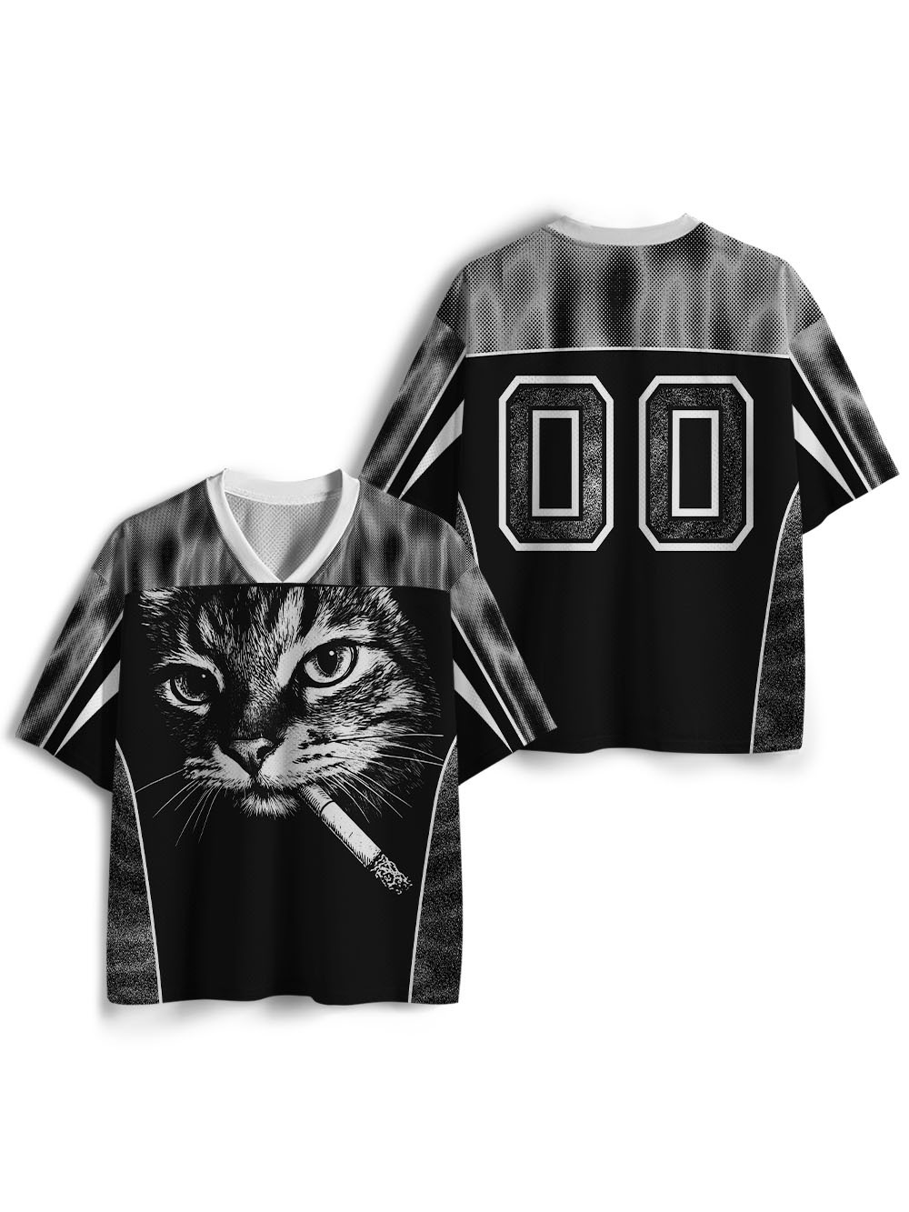 Cat With Cigarette Mesh Jersey