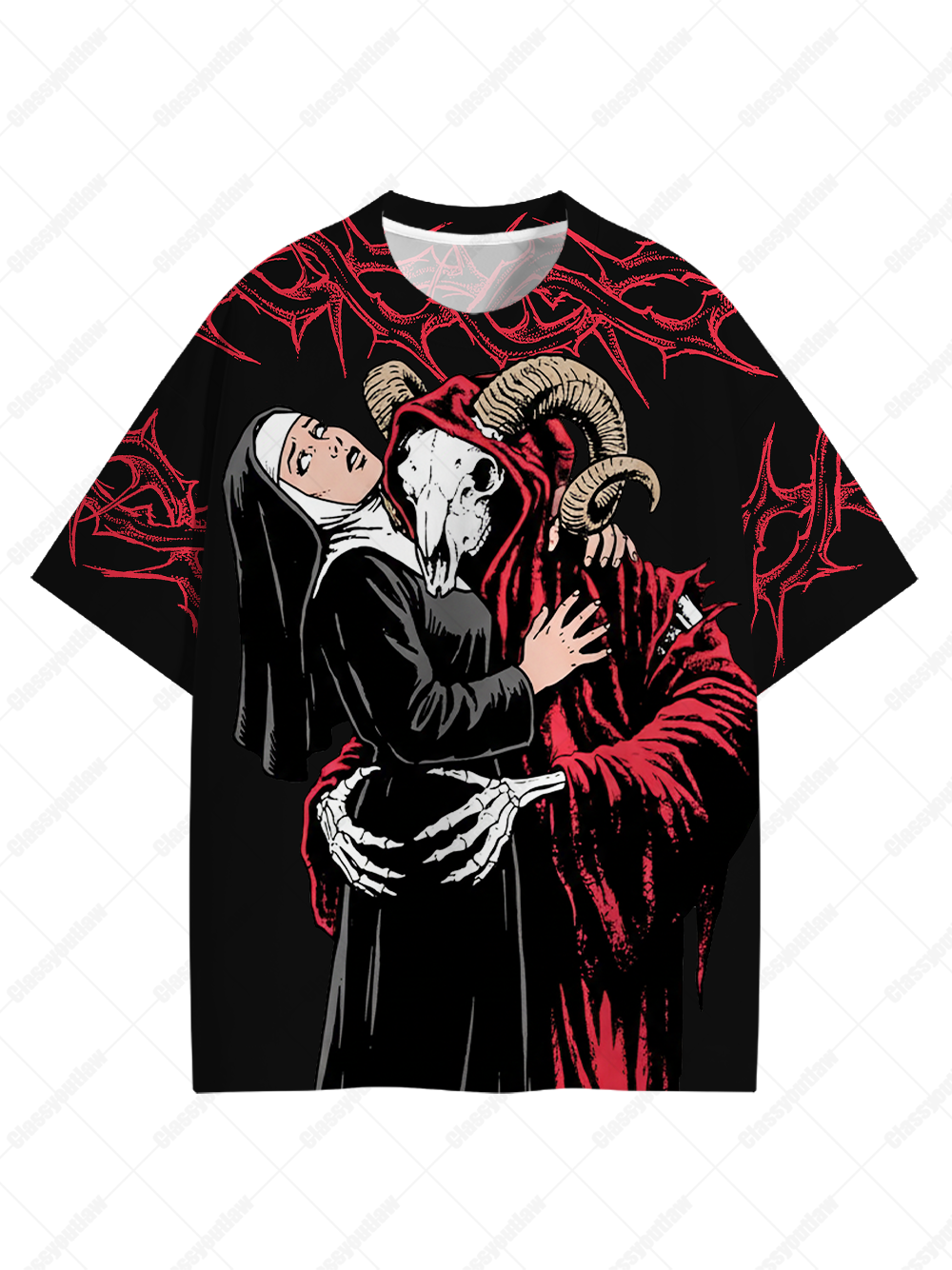 The Nun and the Devil Graphic T-shirt-ClassyOutlaw Sale