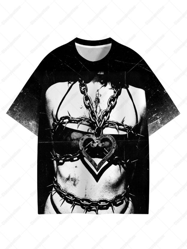 Chain Heart Graphic T-shirt