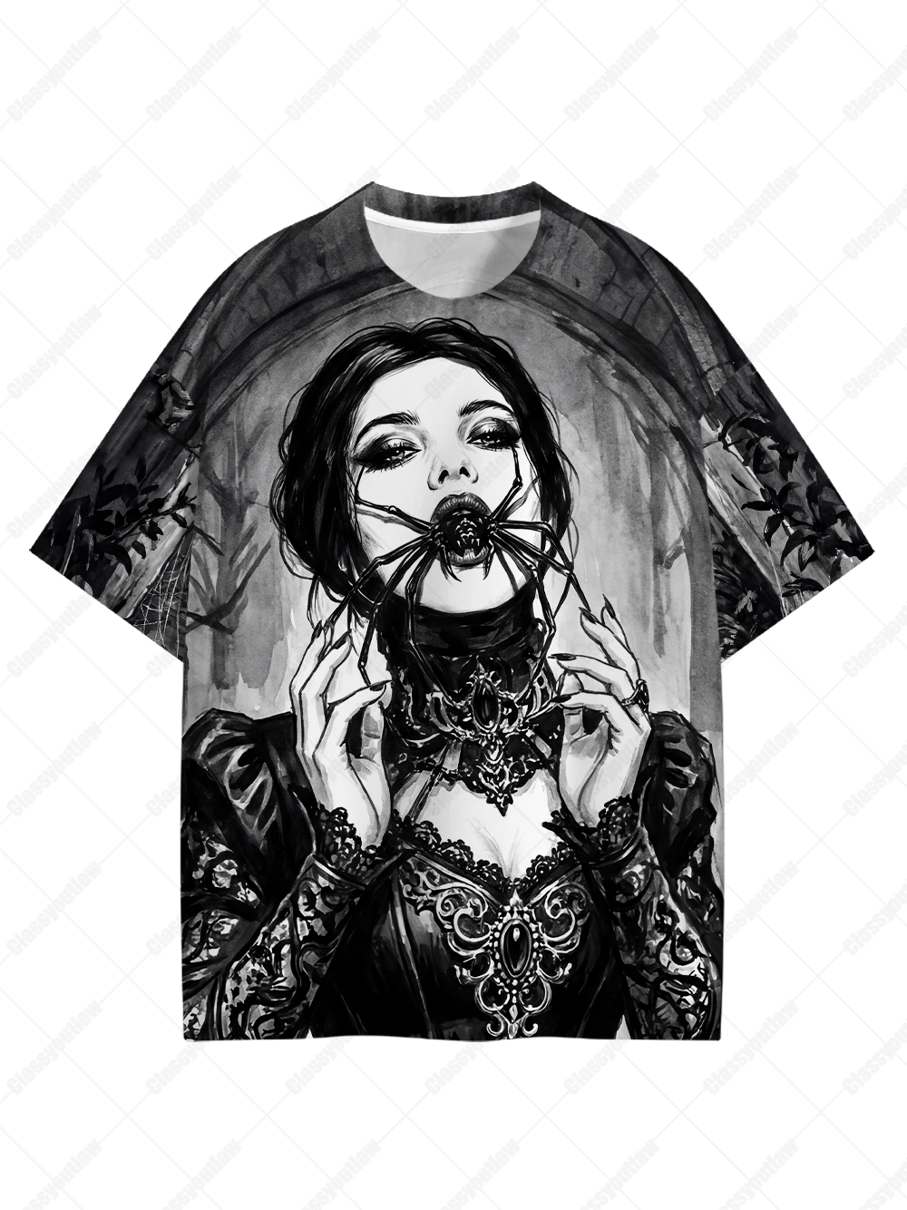 Spider Goth Girl Graphic T-shirt