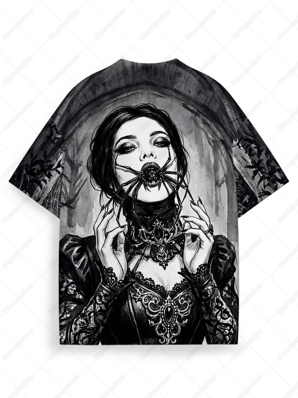Spider Goth Girl Graphic T-shirt