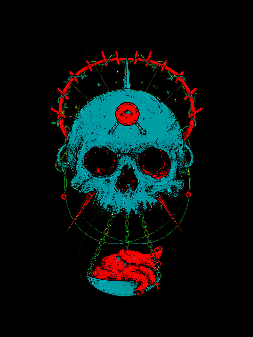 HEART OF THE SKULL WASHED TSHIRT