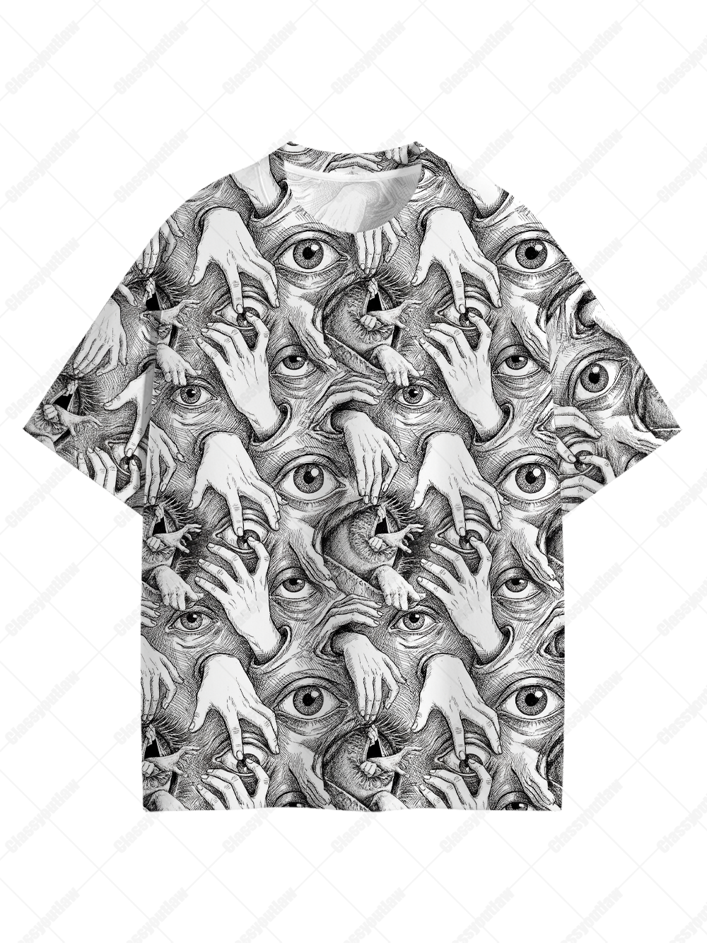 Horror Hands and Eyes Graphic T-shirt
