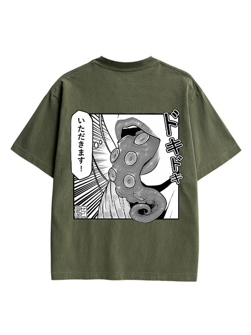 Tentacle Double Sided Print Washed TShirt