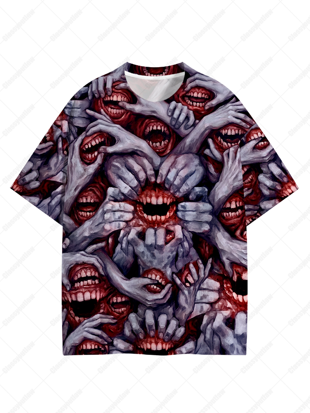 Blood-Red Mouth Graphic T-shirt
