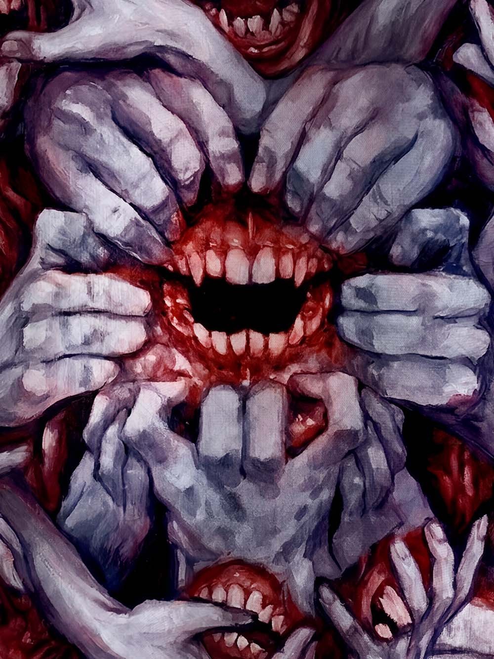 Blood-Red Mouth Graphic T-shirt