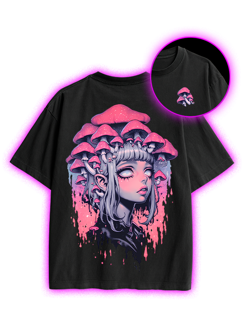 Fungal Reverie Double Sided Print Washed TShirt