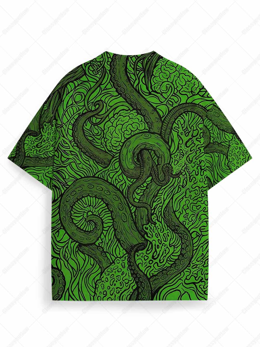 Serpent Bloom Statement Graphic T-shirt