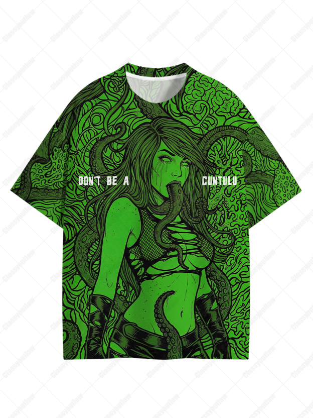 Serpent Bloom Statement Graphic T-shirt