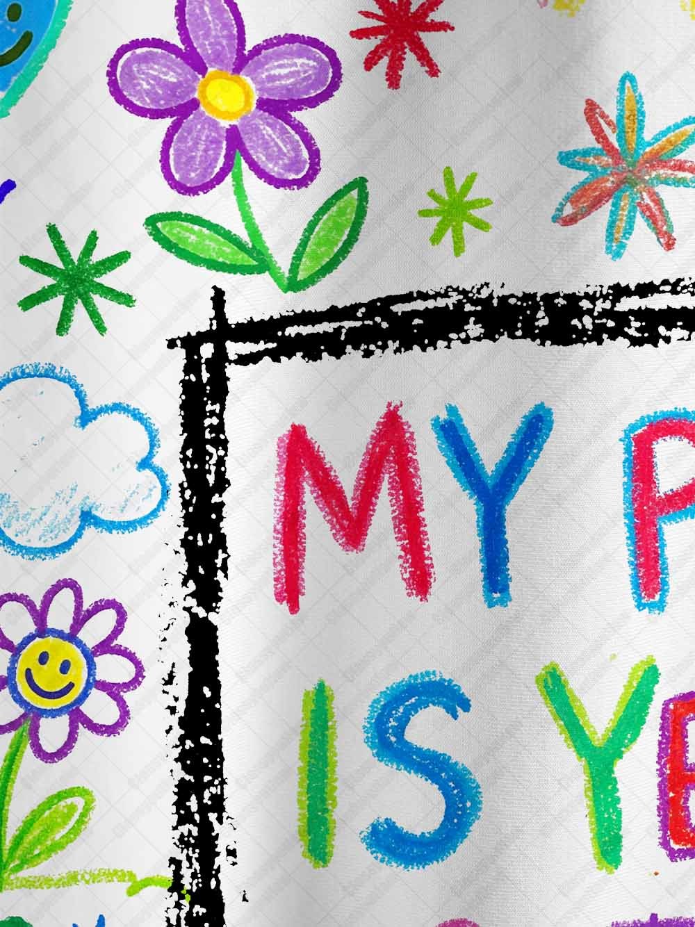 Satirical Crayon Art Graphic T-shirt