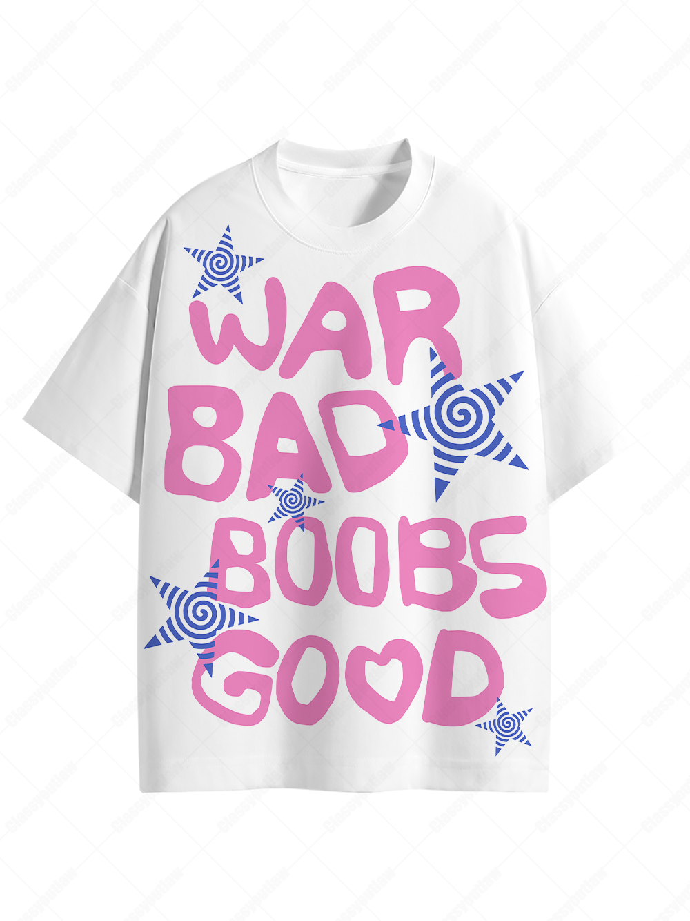 WAR BAD BOOBS GOOD Graphic T-shirt