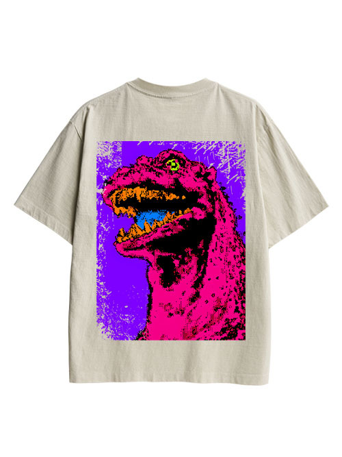 Neon Roar Double Sided Print Washed TShirt