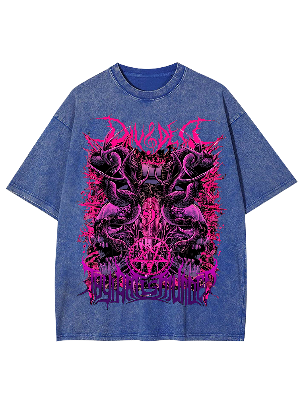 Darkcore Neon Hell Oversized Washed Tshirt