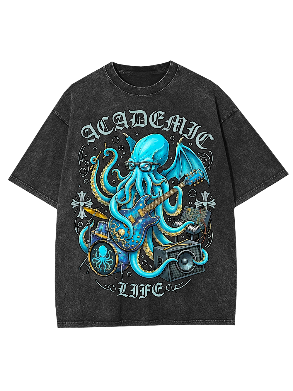 Nerdcore Kraken Washed Tshirt