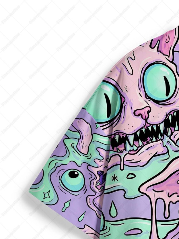 Eyeball Slime Cat Graphic T-shirt