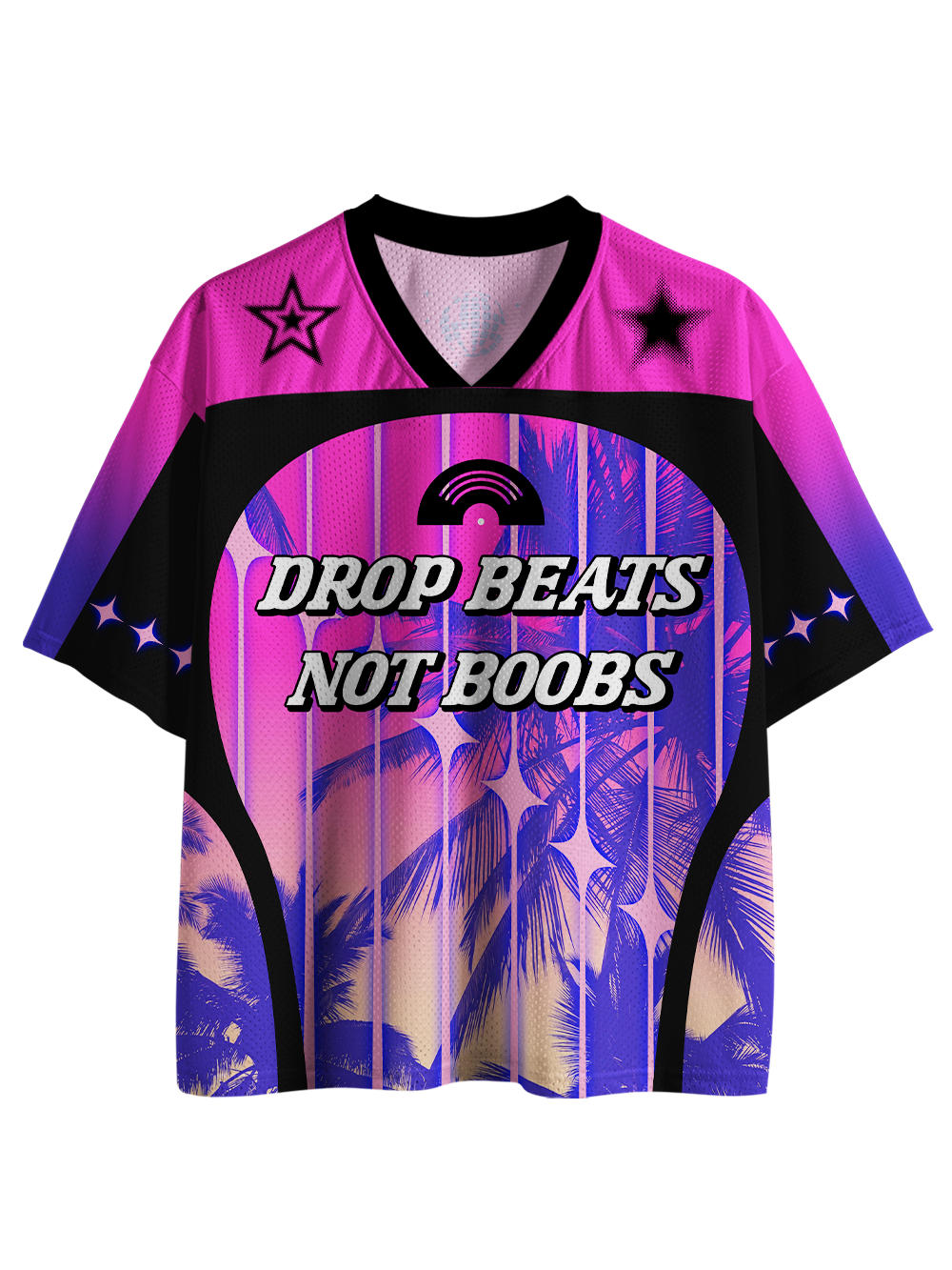 DROP BEATS NOT BOOBS Mesh Jersey
