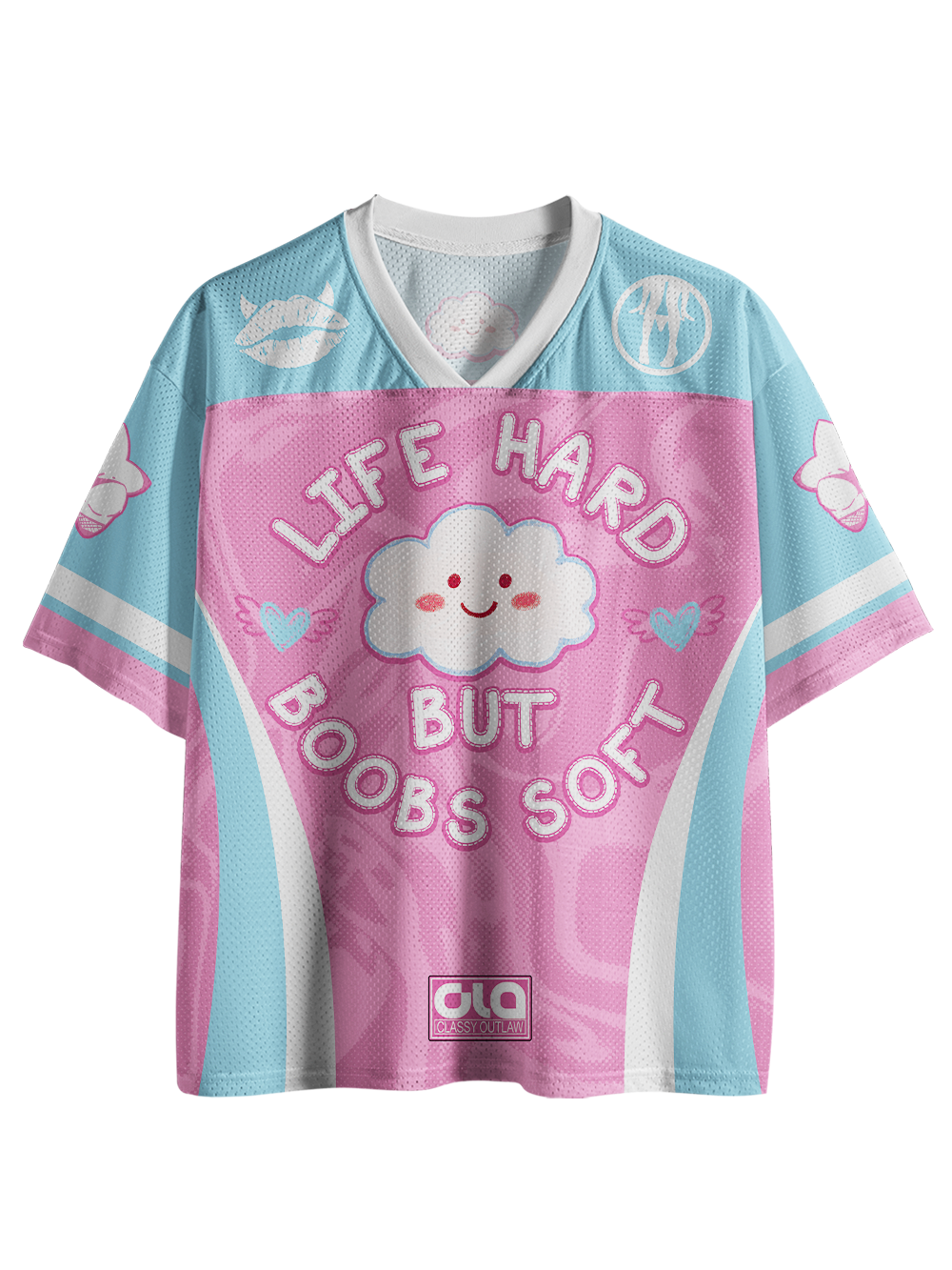 LIFE HARD BUT BOOBS SOFT Mesh Jersey-ClassyOutlaw Sale