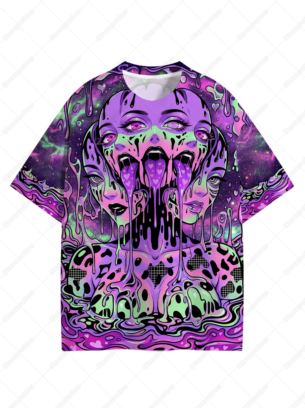 Mind Melt – Trippy Neon Graphic T-shirt