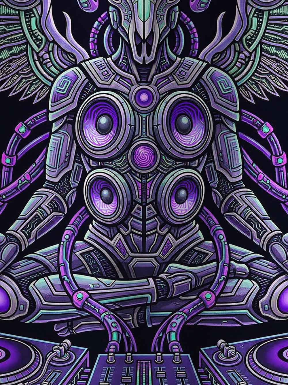 Electric Ascension – Cyber Temple Streetwear Graphic T-shirt