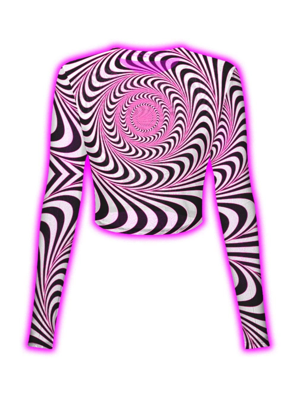 Hypnotic Swirl Crop Mesh Top