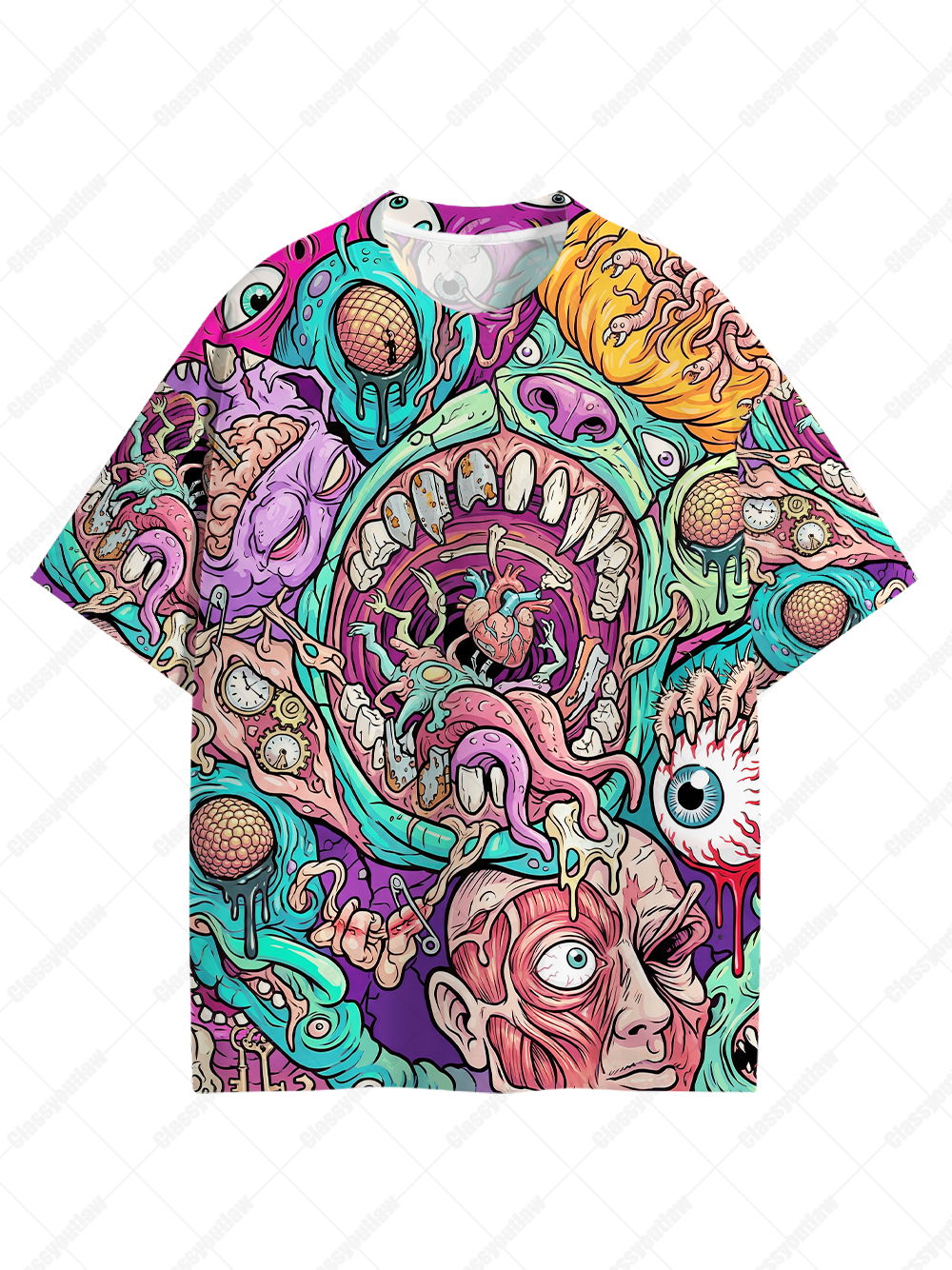 Colorful chaos mood Eco Oversized Graphic Tee