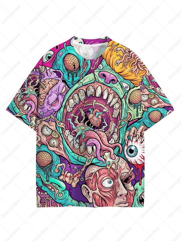 Colorful chaos mood Eco Oversized Graphic Tee