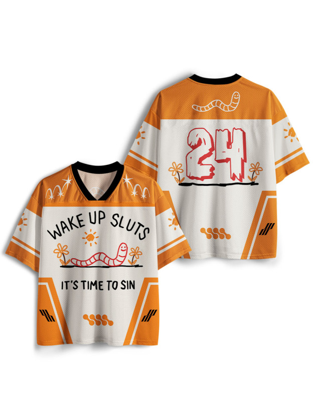 WAKE UP SLUTS IT’S TIME TO SIN Mesh Jersey