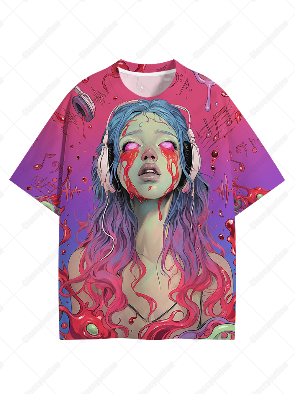 Ghost Song Eco Oversized Graphic Tees-ClassyOutlaw Sale