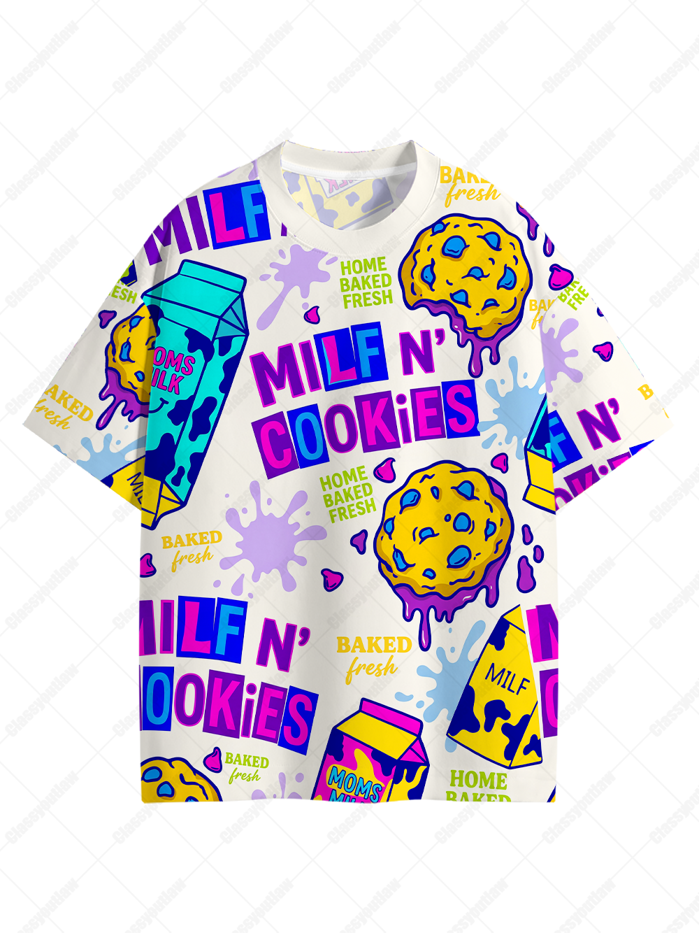 Retro Snack Attack Eco Oversized Graphic Tees