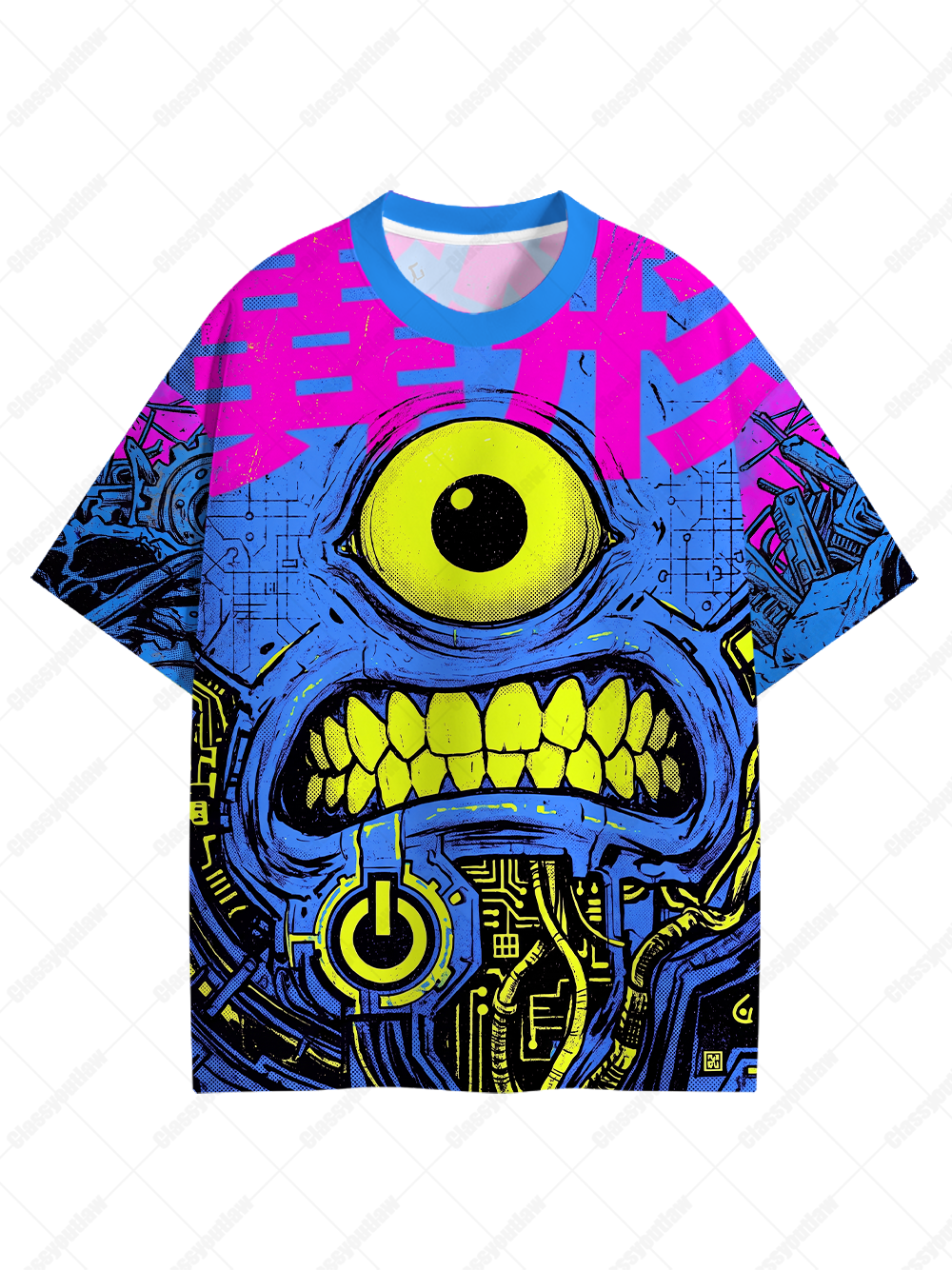 Cyber Cyclops Eco Oversized Graphic Tees