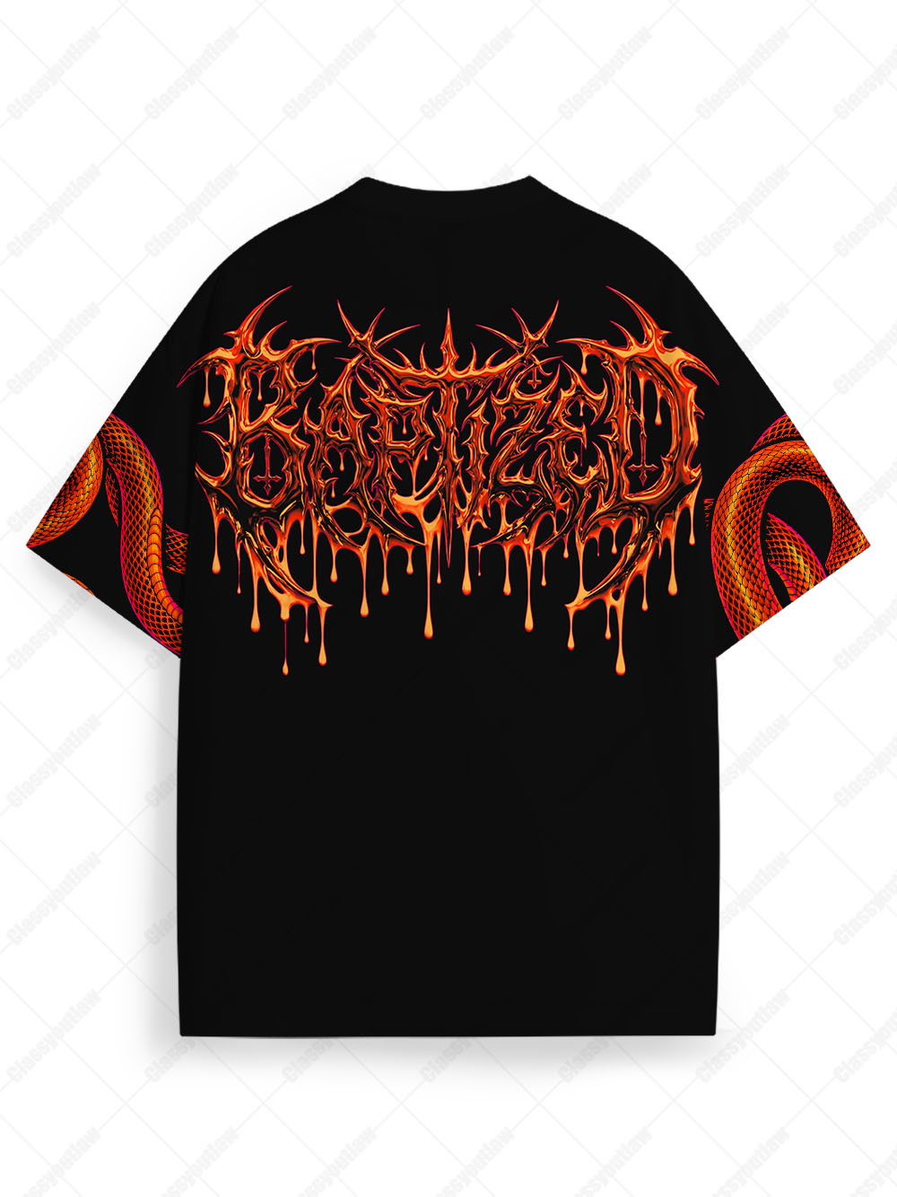 Serpent Sorrow Dark Aesthetic Demon Eco Oversized Graphic Tees