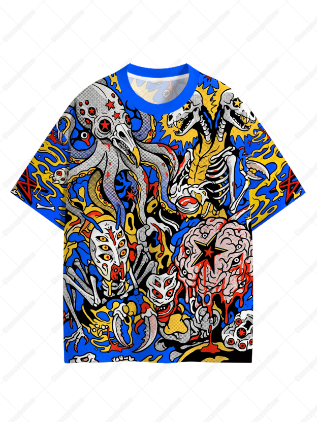 Monsterverse Abstract Eco Oversized Graphic Tees