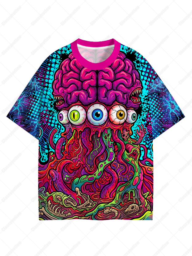 Mind Melt Psychedelic Art Eco Oversized Graphic Tees